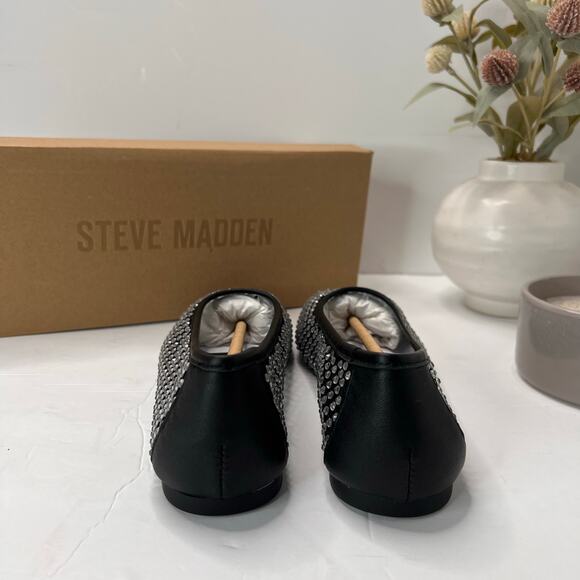 Steve Madden Auden Mesh Textile Flats with Rhinestones Black Women 7.5 NWB - Picture 4 of 10